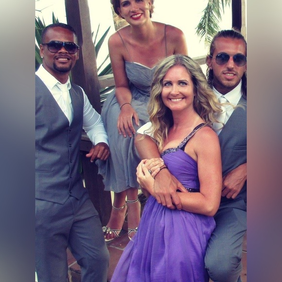 Minuet purple sparkly a line dress size medium - Picture 9 of 16